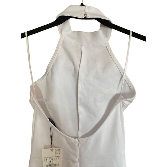 Zara NWT women’s white one piece jumpsuit size small - Picture 5 of 7